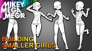 CUTE ANIME GIRL POSES FROM BASIC SHAPES How To Draw [upl. by Jasik604]