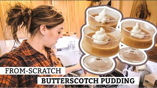 Make Butterscotch Pudding FROM SCRATCH  Homestead Kitchen [upl. by Emilia255]