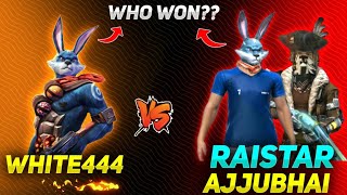 WHITE444 VS RAISTARAJJUBHAI  1 VS 2 CUSTOM ROOM  WHO WON [upl. by Trescha]