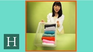 Marie Kondos Trick For Folding TShirts [upl. by Nuoras]