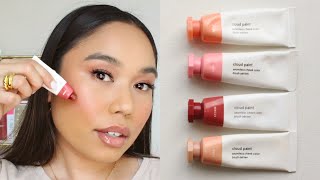 How To Apply Glossier Cloud Paints  Swatches l Sasha Colina [upl. by Gellman]