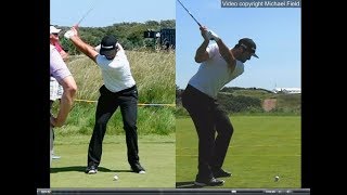 Jon Rahm golf swing  Long Iron faceon amp downtheline July 2017 [upl. by Aliab]