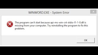 Solución Falta APIMsWinCrtStdiol110Dll en el Equipo Windows 1011 Tutorial [upl. by Far725]