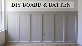 Easy DIY Board and Batten Wall  How to Install Wainscoting [upl. by Leal933]