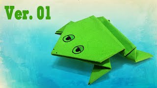 Kids easy origami  How to make a jumping frog ver1 [upl. by Etnovert699]