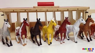 Caballos infantiles 🐴🐎 Horse Stable and The ABC Song for kids ✨Mimonona Stories [upl. by Ynattirb]