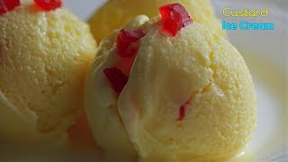 Custard Powder Ice Cream  ప్రతీ ఇంట్లో ఉండే వాటితో ఈజీ గా ఐస్ క్రీం తయారు [upl. by Aivatnahs]