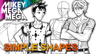 How To Draw MALE ANIME MANGA CHARACTERS From BASIC SHAPES [upl. by Erlin549]