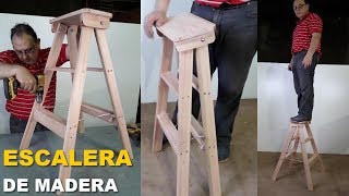 ESCALERA PLEGABLE DE MADERA FÁCIL PASO A PASO  TUTORIAL  Wooden Stairs [upl. by Chapman962]