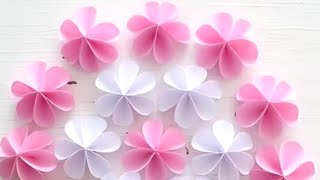 fleur en papier Easy Paper Flowers  Fleur en papier facile a faireEasy paper flower origami diy [upl. by Plotkin]