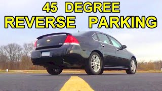 45 Degree Reverse Bay Parking  How To Back Into A Parking Spot The Easy Way With Reference Points [upl. by Adara]