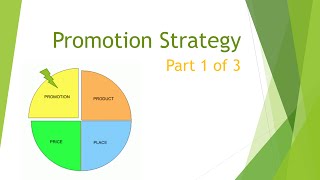 Marketing Mix Promotion Strategy part 1 [upl. by Foskett]