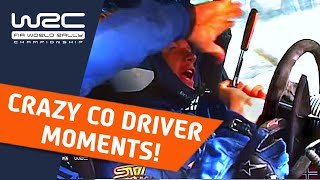 WRC Top 10 CRAZY CoDriver Moments Funny rally onboard compilation about rally co drivers [upl. by Barrington]