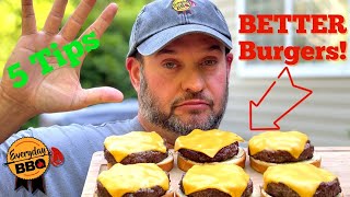 5 Tips to BEST BURGERS  Make the best Homemade Grilled Burgers using these tips [upl. by Asirram]