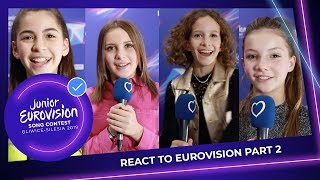 Junior Eurovision stars REACT to Eurovision  Part 2 [upl. by Reteid]