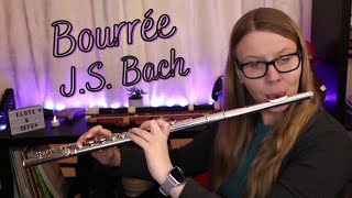 Bach Bourrée from BWV 996 for 2 flutes by Heline [upl. by Nonnelg]