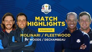 Fleetwood amp Molinari vs Woods amp DeChambeau  Ryder Cup Saturday Foursomes Highlights [upl. by Vasyuta803]