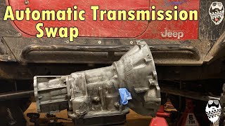 Automatic Transmission Swap in my Jeep Wrangler TJ Part 1 [upl. by Anairuy]