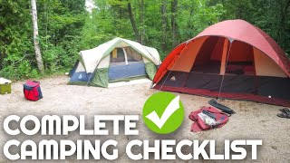 Complete Camping Checklist  Everything You Need for a Weekend of Camping  Camping for Beginners [upl. by Fabrianne]