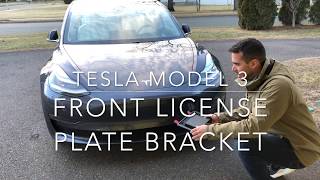 How to Mount Front License Plate to Tesla Model 3 [upl. by Atsahc]