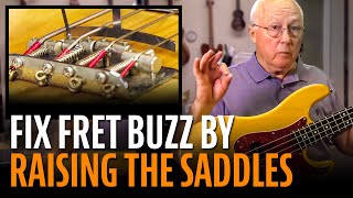 Fixing fret buzz raising the saddles [upl. by Luigino266]