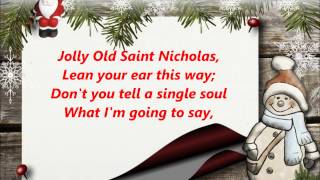 JOLLY OLD SAINT NICHOLAS St Nickolas Words lyrics text CHRISTMAS sing along song [upl. by Anaiv]