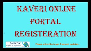 User Registration for KaveriOnline Bangalore [upl. by Miche]