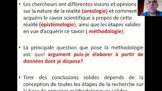 Séminaire méthodologie de recherche en SHS  « Méthodologie et méthodes » 13 [upl. by Yrbua]