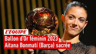 Aitana Bonmatí Barça remporte le Ballon dOr féminin 2023 [upl. by Ulises]