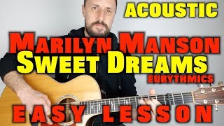 Marilyn Manson  Sweet Dreams  Guitar Tutorial [upl. by Larual906]