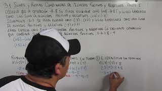 31 SUMAS Y RESTAS COMBINADAS DE NUMEROS POSITIVOS Y NEGATIVOS PARTE I 7º GRADO [upl. by Nauaj]