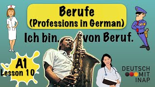 A1 German lesson 10  Berufe  Professions in German [upl. by Ahsatniuq835]