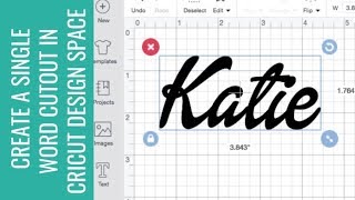 How to Create a Single Word Cutout in Cricut Design Space [upl. by Eymaj544]