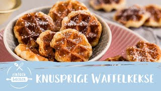 Waffelkekse aus dem Waffeleisen  Waffelplätzchen I Einfach Backen [upl. by Hartwell]