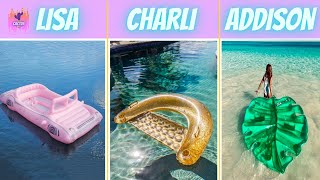 LISA OR LENA4🏄🏻‍♀️LISA CHARLI OR ADDISON 🏊🏻‍♀️ outfitfashion ⛱WHAT YOUR CHOICE [upl. by Hadeehsar]