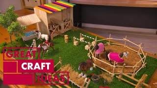 How to Make a Toy Horse Stable  CRAFT  Great Home Ideas [upl. by Anyg]