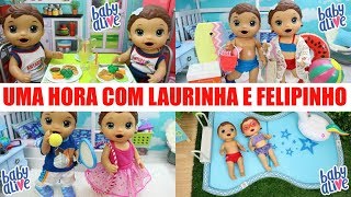 UMA HORA DE DIVERSÃO COM OS GÊMEOS LAURINHA E FELIPINHO [upl. by Akkina]