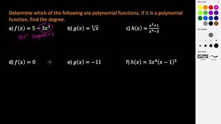 Identifying Polynomial Functions [upl. by Gwyn]