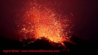 Lava flow and large explosion from Stromboli volcano Eolian Islands Italy [upl. by Orodisi]