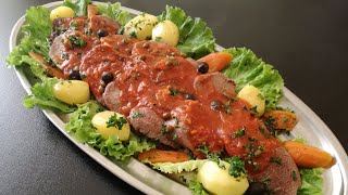 Langue de bœuf sauce tomate et câpres [upl. by Marka]