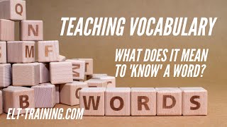 CELTA What do you need to consider when you are teaching vocabulary [upl. by Trant]