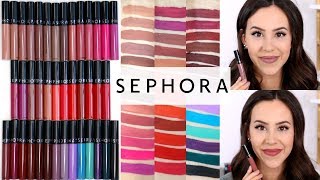 Sephora Cream Lip Stain Liquid Lipstick  REVIEW ALL 40 SHADES Lip amp Arm Swatches [upl. by Keavy]