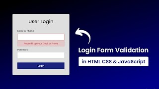 Login Form Validation using HTML CSS amp Javascript [upl. by Eanej]