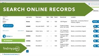 Family History Search Birth Marriage Death amp Census Records  Findmypast UK [upl. by Annaul]