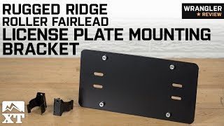 Jeep Wrangler Rugged Ridge Roller Fairlead License Plate Mounting Bracket Review amp Install [upl. by Brandie]