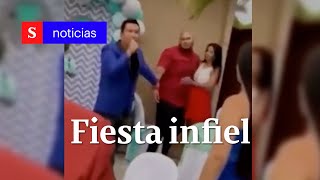 En fiesta de aniversario esposo deja en evidencia a su mujer infiel  Semana Noticias [upl. by Sudhir]