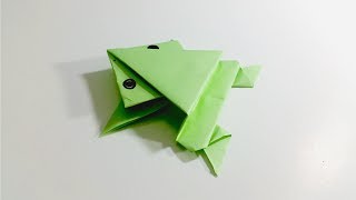 ORİGAMİ ZIPLAYAN KURBAĞA YAPIMI  A4  origami jumping frog  3 [upl. by Myron910]