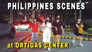 ORTIGAS CENTER at Night  Walking Tour Pasig Philippines 4K HD [upl. by Egiap754]