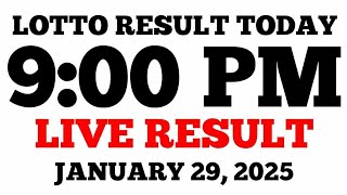 Lotto Result Today 9PM Draw January 29 2025 PCSO LIVE Result [upl. by Nysila]