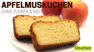 Saftiger Apfelmuskuchen ohne Zucker und Mehl  Low Carb Kuchen Rezepte [upl. by Tressia682]